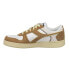 Diadora Magic Basket Low Suede Leather Lace Up Mens Brown, White Sneakers Casua