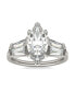 Moissanite Marquise Engagement Ring (3-1/3 Carat Total Weight Diamond Equivalent) in 14K White Gold