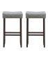 Фото #8 товара Set of 2 Nailhead Saddle Bar Stools 29" Height