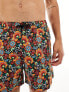 Pretty Green Avalon floral swim short in orange with all over print