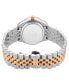 ფოტო #3 პროდუქტის Women's Naples Swiss Quartz Two-Tone Stainless Steel Bracelet Watch 34mm