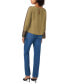 ფოტო #4 პროდუქტის Women's Contrast-Trim Long-Sleeve Top