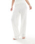 Vila Bridal sequin wide leg trouser co-ord in white