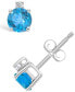 ფოტო #1 პროდუქტის Blue Topaz (5/8 ct. t.w.) and Diamond Accent Stud Earrings in 14K Yellow Gold or 14k White Gold