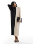 Фото #1 товара ASOS DESIGN long sleeve maxi plisse dress in colourblock