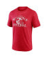 Фото #3 товара Men's Heathered Red Wisconsin Badgers Logo Hometown Tri-Blend T-shirt
