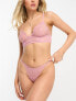 Фото #7 товара ASOS DESIGN Paris eyelash lace strappy thong in pink