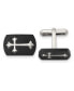 Stainless Steel Brushed Polished Black plated Cross Cufflinks