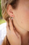 Stylish silver earrings with zircons AGUC3497 silver, clear, red - фото #2