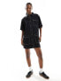 Фото #1 товара COLLUSION twill mini pocket shirt dress with contrast stitch detail in black