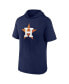 Фото #3 товара Men's Navy Houston Astros Short Sleeve Hoodie T-shirt
