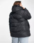 Threadbare Plus Hayley mid length puffer jacket in black