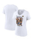 ფოტო #4 პროდუქტის Women's White Denver Nuggets 2023 NBA Finals Champions Windmill Team Caricature V-Neck T-shirt