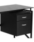 Фото #5 товара Two Drawer Pedestal Desk With Tempered Glass Top And Metal Frame