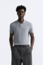 Viscose blend knit polo shirt