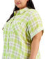 Фото #3 товара Plus Size Cotton Button-Front Camp Shirt
