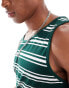 Brave Soul classic stripe vest in green & white