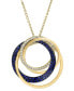 ფოტო #3 პროდუქტის EFFY® Sapphire (1/2 ct. t.w.) & Diamond (1/6 ct. t.w.) Interlocking Rings 18" Pendant Necklace in 14k Gold