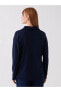 Polo Yaka Düz Uzun Kollu Kadın Sweatshirt