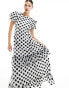 Фото #6 товара Sister Jane Perry polka dot midi dress in black and white