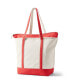 Large Natural 5 Pocket Zip Top Long Handle Canvas Tote Bag