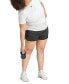 ფოტო #7 პროდუქტის Plus Size Pacer Training 3-Stripes Woven High-Rise Shorts