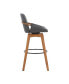 Фото #5 товара Baylor Swivel Wood Bar or Counter Stool in Faux Leather