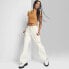 Фото #1 товара Women's High-Rise Cargo Baggy Jeans - Wild Fable Off-White 00