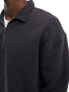 Фото #7 товара Hollister relaxed fit half zip sweatshirt with pockets in washed black