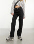 Weekday Rowe extra high waist regular fit straight leg jeans in echo black