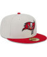 Фото #4 товара Men's Khaki, Red Tampa Bay Buccaneers Super Bowl Champions Patch 59FIFTY Fitted Hat