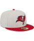 ფოტო #4 პროდუქტის Men's Khaki, Red Tampa Bay Buccaneers Super Bowl Champions Patch 59FIFTY Fitted Hat