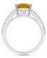 ფოტო #3 პროდუქტის Citrine and Diamond Accent Ring in 14K White Gold