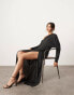 Фото #1 товара ASOS EDITION draped off shoulder maxi dress with waist detail in black