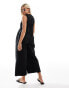 ASOS DESIGN Maternity twill minimal sleeveless jumpsuit with wide leg in black