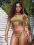 Фото #4 товара Wolf & Whistle x Malaika Terry Fuller Bust Exclusive mix and match crop bikini top in khaki crinkle