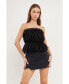 Women's Strapless Tulle Peplum Top