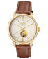 ფოტო #1 პროდუქტის Men's Mulberry Swiss Automatic Brown Leather Watch 42mm