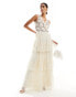 Фото #1 товара Maya embellished tiered maxi dress in cream