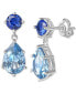 ფოტო #3 პროდუქტის Blue Cubic Zirconia Pear Drop Earrings in Sterling Silver, Created for Macy's