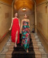 Women's Printed Tiered Ruffle-Trim Long Dress