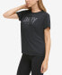 Фото #3 товара Women's Short-Sleeve Satin Logo T-Shirt