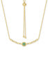 ფოტო #1 პროდუქტის Emerald Polished Bar 18" Bolo Necklace (1/3 ct. t.w.) in Gold-Plated Sterling Silver (Also in Ruby & Sapphire)