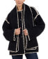 Women's Contrast-Trim Coat & Scarf