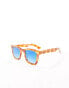 Spitfire cut ninety one square sunglasses in tort with blue lens