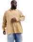 Фото #2 товара Polo Ralph Lauren Big & Tall icon logo linen shirt classic oversized fit in khaki tan