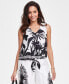 Women's Printed Tie-Front Top, Created for Macy's