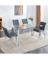 Rectangular Glass Dining Table with 4 Grey Chairs