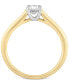 ფოტო #3 პროდუქტის Diamond Oval Solitaire Engagement Ring (1/2 ct. t.w.) in 14k Gold