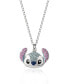 Фото #1 товара Lilo and Stitch Fashion Stitch Pave Pendant Necklace, 16+3" Silver Chain